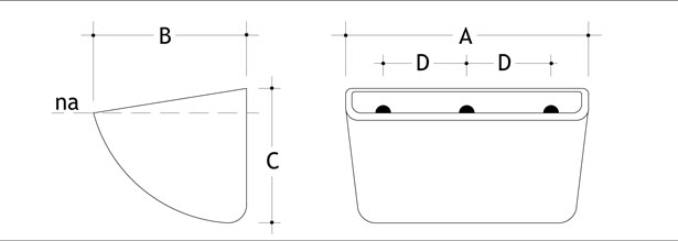 Plano medidas de Cangilones plásticos DEKSO